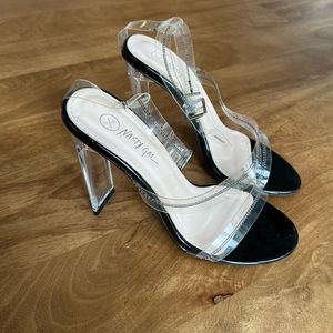 Nasty Gal Clear Contrast Stitch Heel